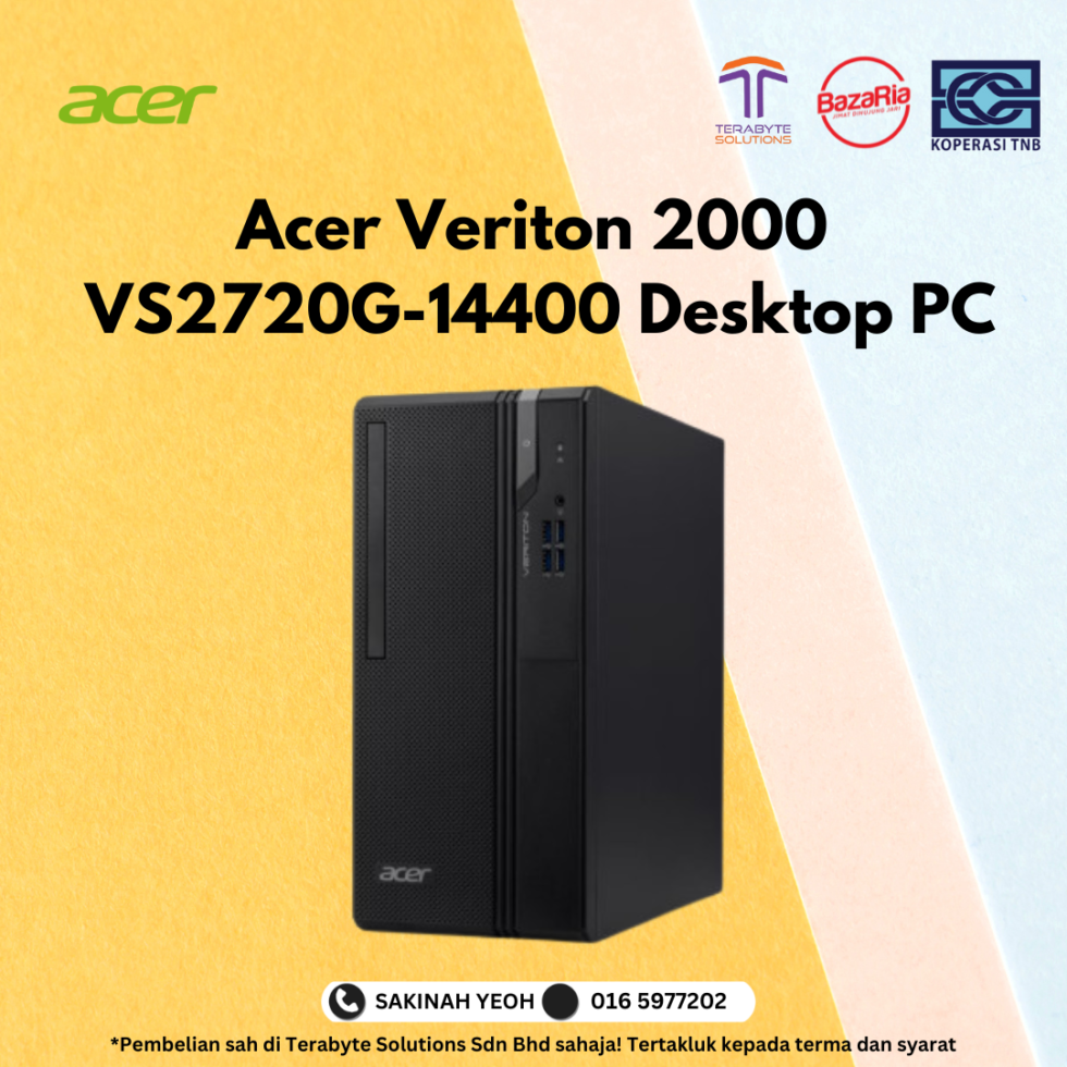 [TB] Acer Veriton 2000 VS2720G-14400 Desktop PC ( i5-14400, 8GB, 512GB SSD, Intel, DOS )