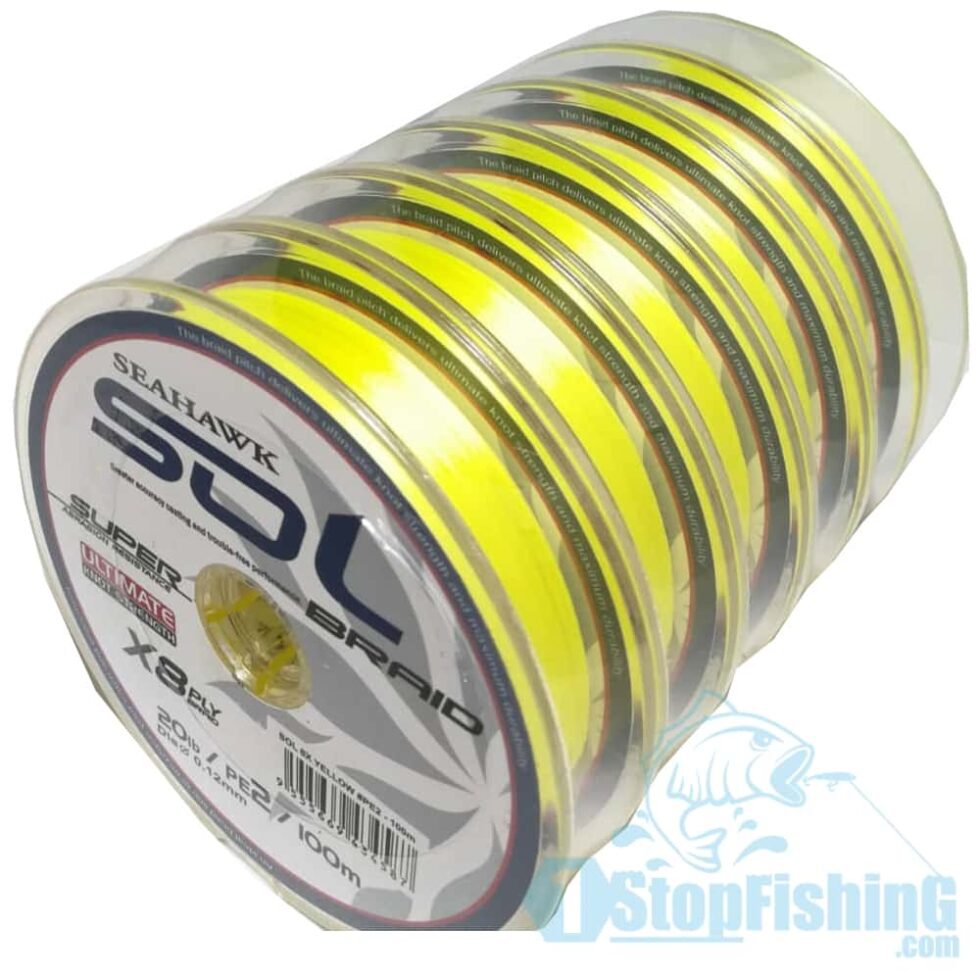 BRAIDED LINE, SEAHAWK SOL X8 (YELLOW) 100M
