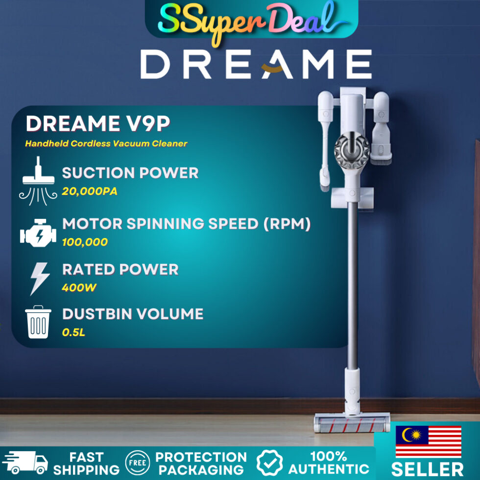 Dreame V9P Handheld Cordless Vacuum Cleaner Protable Wireless Cyclone 120AW Strong Suction Carpet Dust Collector