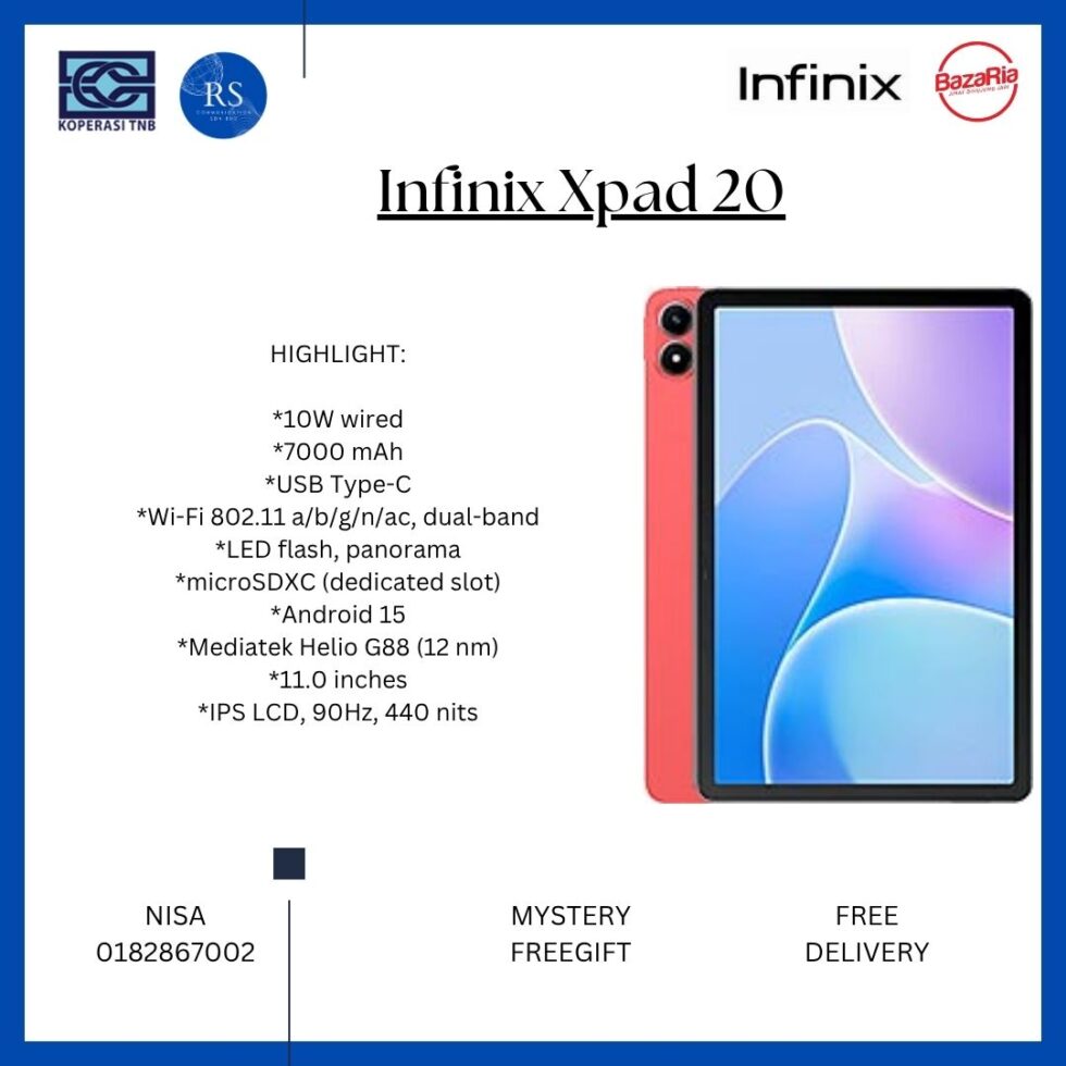 [RS] Infinix XPad 20 LTE (6+128gb) | (8+256gb)