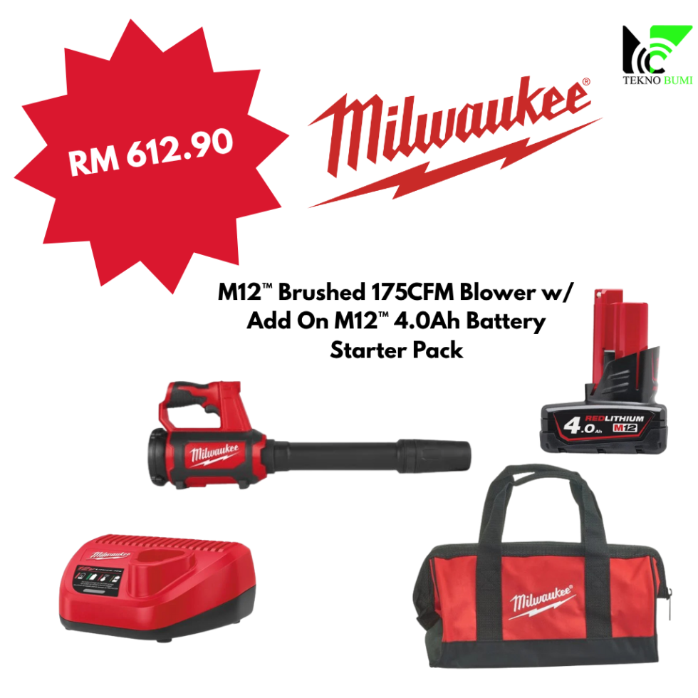 M12™ Brushed 175CFM Blower w/ Add On M12™ 4.0Ah Battery Starter Pack