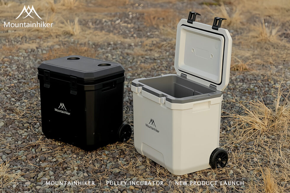 MOUNTAINHIKER 38L /43LOutdoor Camping Portable Cooler Ice Box Camping Outdoor Picnic Insulated Food Trolley Storage Box Freezer