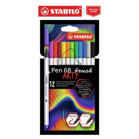 STABILO Fibre-Tip Pen 68 Flexible Brush ARTY Wallet of 10,12,18 & 24 Brilliant Colors - Novelty