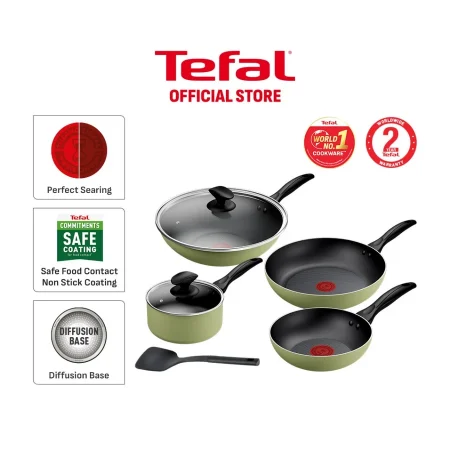 Tefal Quickchef 7pcs Set Moringa Green