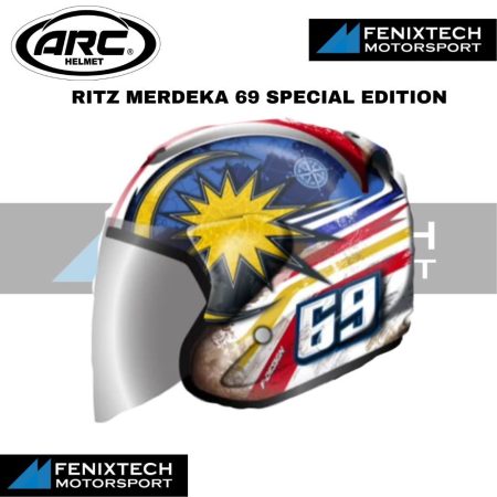 ARC Ritz Merdeka 69th Special Edition Open Face Helmet 100% Original